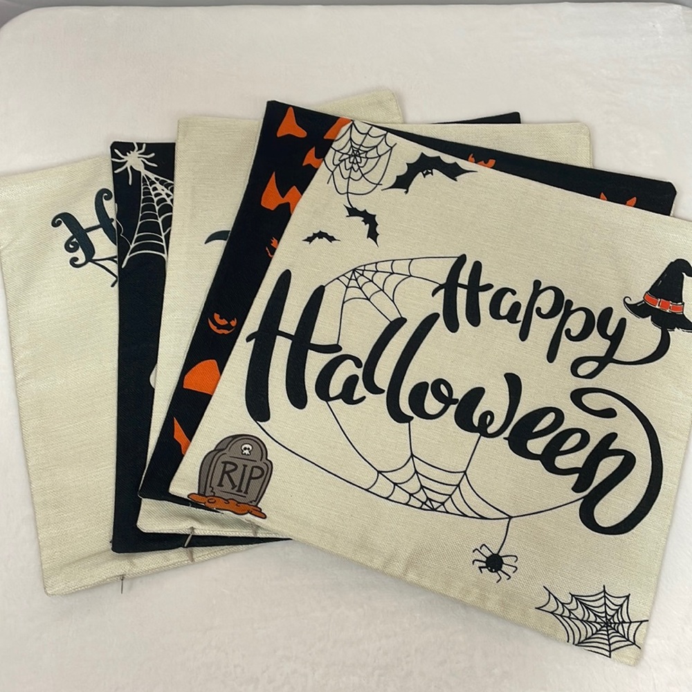 Halloween Pillow Covers-Set of 5 Designs-NWOT